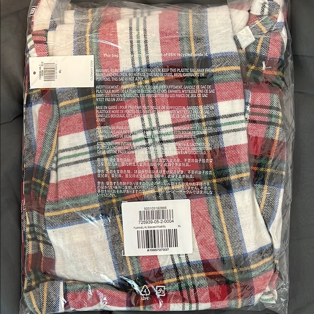 Old Navy Red and White Plaid Men Pants